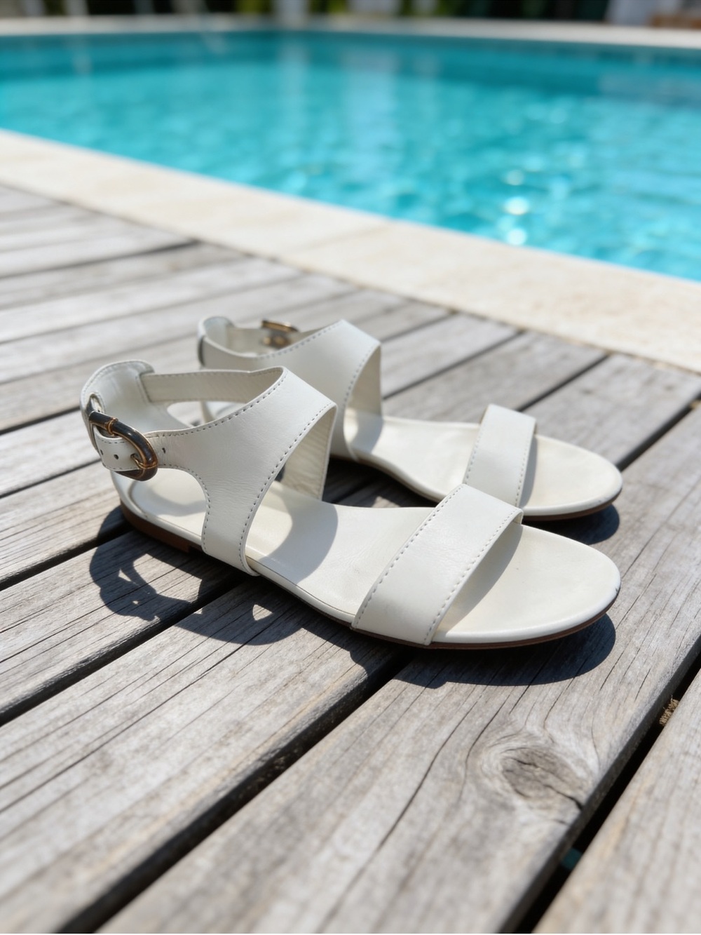 Women’s Gucci White Leather Sandals size 41.5